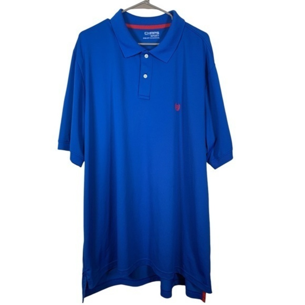 Chaps Sport Blue Performance Polo Golf Pullover Shirt Size 2XB EUC #VEG-0166